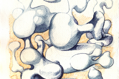 Mauricio Piza, Jean e Hans Conversam , Jean and Hans Talk, pen, brush and ink, 2018
