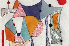 Mauricio Piza, Mumbai, Don't Mind the Dots, watercolor and calligraphic ink, 20 x 20 cm, 2020.
