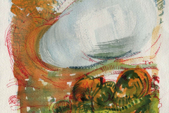 Mauricio Piza, Cigarras, Cicadas, watercolor and calligraphic ink, 20 x 20 cm, 2020
