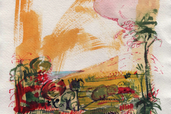 Mauricio Piza, No Litoral, On the Coast, watercolor and calligraphic ink, 20 x 20 cm, 2020