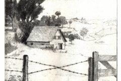 Mauricio Piza, A Casa, The House, etching, 20 x 30 cm, 1990