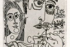 Mauricio Piza, Bucólico, Bucolic, etching, 20 x 15 cm, 1991