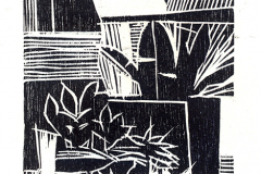 Mauricio Piza, A Bananeira do Vizinho, My Neighbor's Banana Plant, 20 x 25 cm, woodcut, 2013