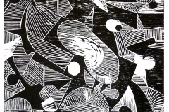 Mauricio Piza, Sobre a Vida, On Life, 53 x 40 cm, woodcut, 2014