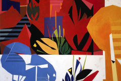 Mauricio Piza, Jardim Vermelho, Red Garden, 112 x 150 cm, AST, 2018