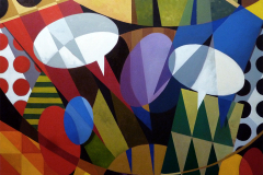 Mauricio Piza, Noite de Festa, Night Celebration, oil, 100 x 120 cm, 2018