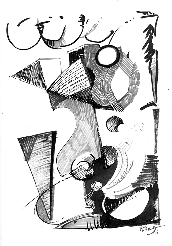 Mauricio Piza, Livro Hanover, Desenho 3, 20 x 10 cm, 2016