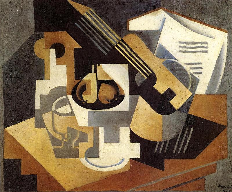 Juan Gris, Guitarra e Travessa de Frutas, 1918
